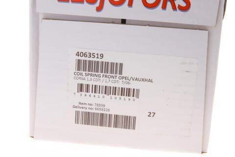 Пружина (передня) Opel Corsa D 1.3CDTI/1.7CDTI 06-14 (фургон/хетчбек) (без спорт.ход.ч) Пружина (передня) Opel Corsa D 1.3CDTI/1.7CDTI 06-14 (фургон/хетчбек) (без спорт.ход.ч)