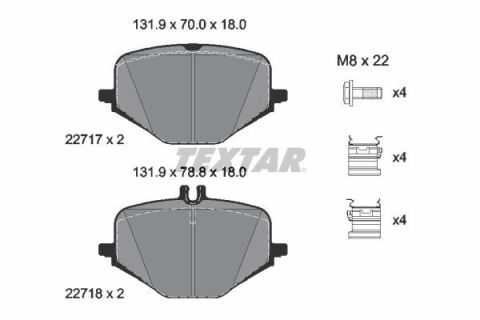 Тормозные колодки (задние) MB G-class (W463)/ GLE-class (V167) AMG 18-