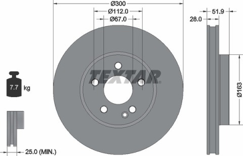 Диск тормозной (передний) MB Vito (W447) 14-(300x28) PRO