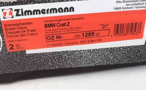 Диск гальмівний (задній) BMW 3 (E46) 98-06 (294x18,9) (з покриттям) (вент.)