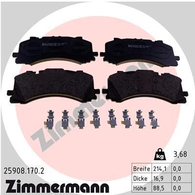 Колодки тормозные (передние) Audi A6/A7/A8/Q7/Q8/VW Touareg 17- (Akebono) (с аксессуарами)