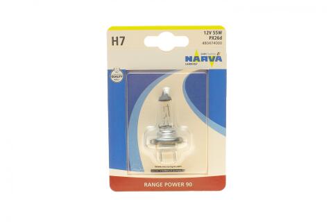 Автолампа H7 12V 55W PX26d Range Power 90 (блістер/1шт) Автолампа H7 12V 55W PX26d Range Power 90 (блістер/1шт)