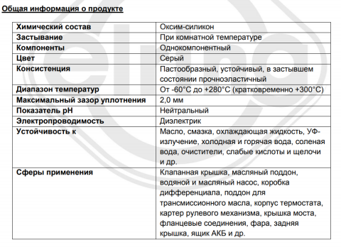 Герметик Dirko (-60°C +300°C) 70мл (серый) (заменено 036.164)