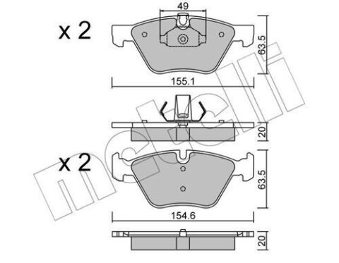 Колодки гальмівні (передні) BMW 3 (E90/E91/E92) 07-13/5 (E60/E61) 03-10/X1 (E84) 09-15