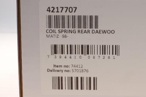 Пружина (задня) Daewoo Matiz 0.8/1.0 98- (нах.зад.частина)
