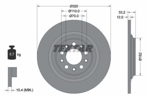 Диск тормозной (задний) Jeep Cherokee 2.0-3.2 13-(320x12) PRO