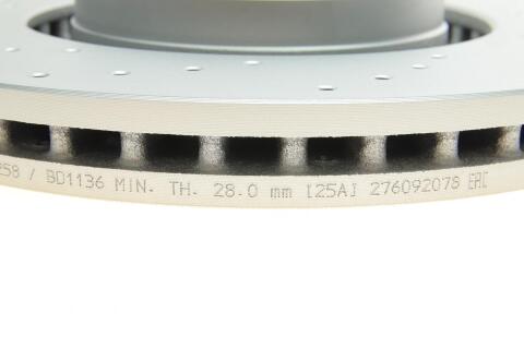 Диск гальмівний (передній) Audi A4 04-08 (320x30) (з покриттям) (з отворами) (вент.)