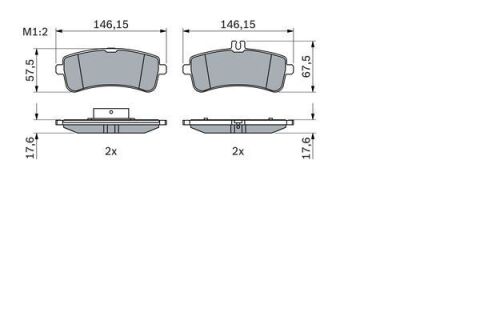 Тормозные колодки (задние) MB C-Class (W205)/S-Class (W222)/AMG (X290) 13-