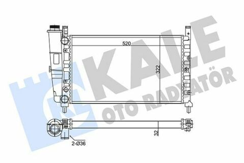 KALE FIAT Радіатор охолодження Fiorino 1.4/1.6 94-