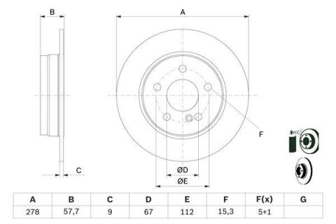 Диск тормозной (задний) MB C-class (W204/S204/C204) 07-(278x9) с покрытием