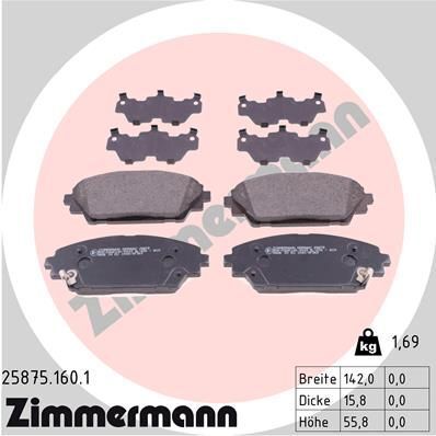 Колодки тормозные (передние) Mazda 3 13-/CX-3 15- (Akebono)