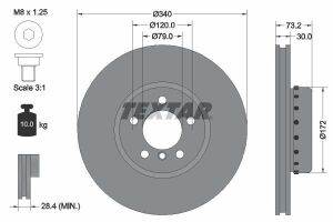 Диск тормозной (передний) BMW 1 (F20/F21)/ 3 (F30/F31)/ 4 (F36) 11- (340x30) PRO+