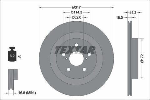 Диск тормозной (задний) Toyota Rav4 V 18- (317x18) PRO