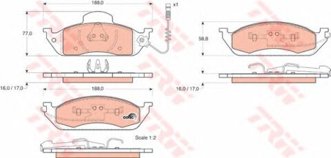 Колодки гальмівні (передні) MB ML-class (W163) 98-05 Колодки гальмівні (передні) MB ML-class (W163) 98-05