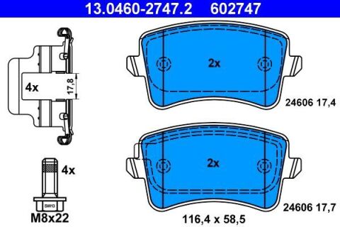 Колодки тормозные (задние) Audi A4/A5/Q5 07- (Lucas/TRW)