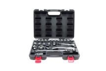 Набор сквозных торцевых головок с трещоткой 1/2" 24 ед. (хромированные)