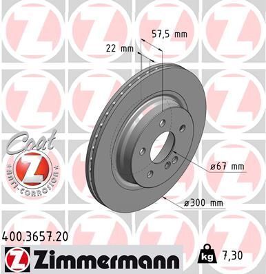 Диск тормозной (задний) MB C-class (W204/S204/C204) 07-(300x22) (с покрытием) (вентилируемый)