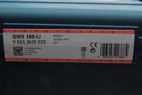 Шлифмашина аккумуляторная (угловая) GWS 180-LI (700W) 11000 об/мин/125mm (+ АКБ)