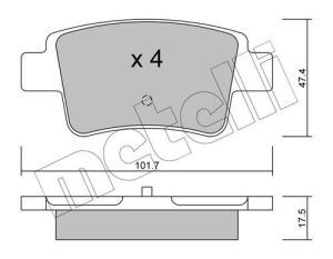 Тормозные колодки (задние) Fiat Grande Punto 05-/Opel Corsa D 06-14