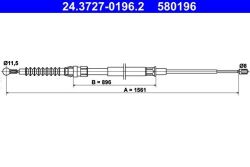 Трос ручника VW Touran 03-15 (L=1561mm) Трос ручника VW Touran 03-15 (L=1561mm)