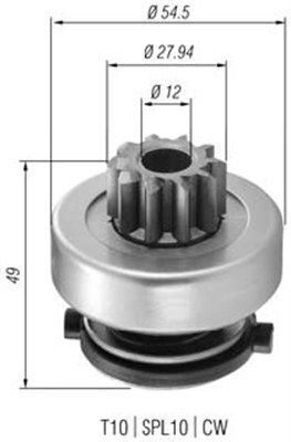 Бендикс стартера MB Vito (W638) 96- (AMB0365) Бендикс стартера MB Vito (W638) 96- (AMB0365)
