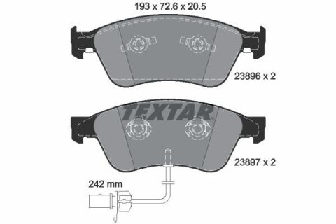 Колодки гальмівні (передні) VW Phaeton 04-16/ Audi A6/A8 04-11 (Ate-Teves) (з датчиком)