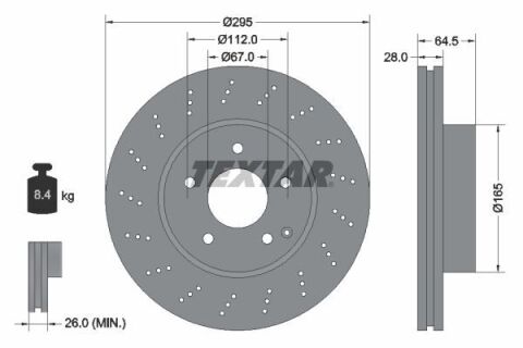 Диск гальмівний (передній) MB C-class (W204/S204/C204) 07-14 (295x28) PRO+