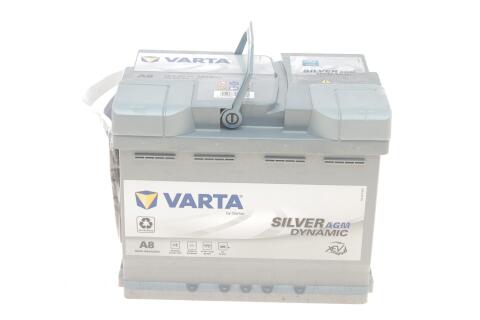 Акумуляторна батарея 60Ah/680A (242x175x190/+R/B13) (Start-Stop AGM) Silver Dynamic A8