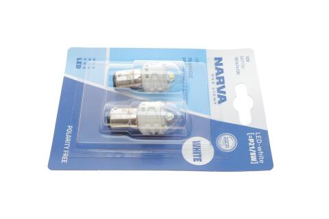 Автолампа P21/5W 12V 2.4/0.48W BAY15d LED (біла) (к-кт 2шт)