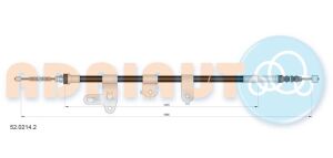 Трос ручника (задній) (R) Toyota Corolla 1.4-2.0D 01-07 (1698/1453mm)