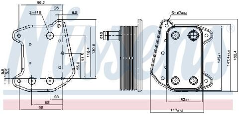 Радиатор масляный MB C-class (W203)/E-class (W211) 2.7D-3.2D 99- OM612/648 (теплообменник)