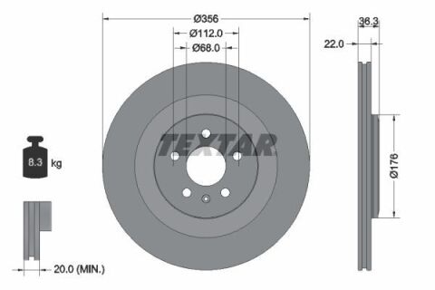 Диск тормозной (задний) Audi A6/A7 Sportback/A8 10-18 (356x22) PRO