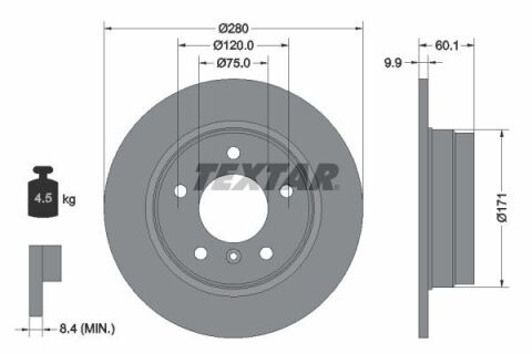 Диск тормозной (задний) BMW 3 (E36/E46) 91-05 (280x9.9) PRO Диск тормозной (задний) BMW 3 (E36/E46) 91-05 (280x9.9) PRO