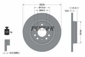 Диск тормозной (задний) Opel Signum/Vectra C 02-09 (278х12) PRO