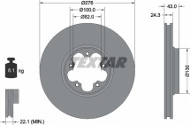 Диск гальмівний (передній) Ford Transit 00- (FWD) (276x24.3) PRO