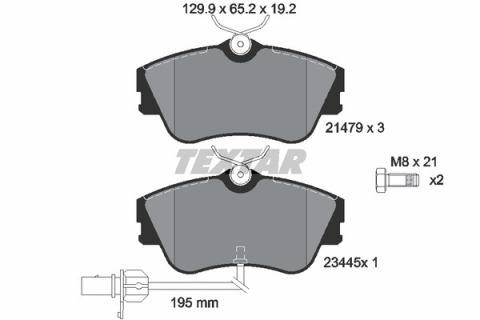 Колодки гальмівні (передні) VW T4 R15 (Lucas) (з датчиком)