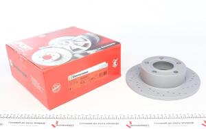 Диск гальмівний (задній) Audi A6 97-05 (245x10) (з покриттям) (з отвором) (повний)