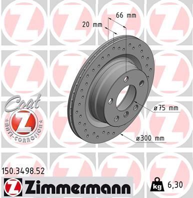 Диск гальмівний (задній) BMW 1 (F20/F21)/3 (F30/F31)/4 (F32/F36) 11- (300x20) (з отворами) (вент.)