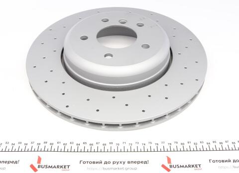 Диск гальмівний (задній) BMW 5 (E60/E61)/ 6 (E63) 03-10 (345x24) (з покриттям) (з отворами) (вент)