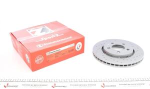 Диск гальмівний (задній) VW Golf IV/Bora 98-06 (256x22) (з покриттям) (з відвертаннями) (вент.)