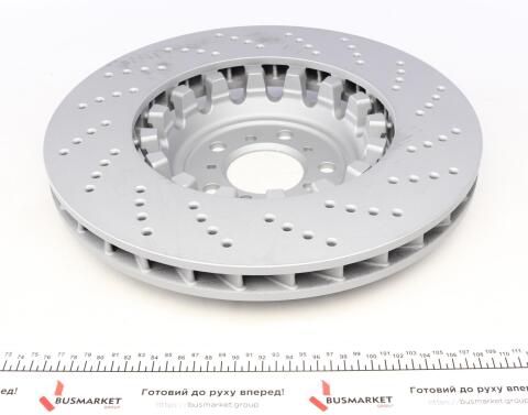 Диск тормозной (передний) BMW 5 (F10)/6 (F12/F13) 10- (400x36) (L) (с покрытием) (с отверстиями) (вент)