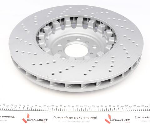 Диск тормозной (передний) BMW 5 (F10)/6 (F12/F13) 10- (400x36) (R) (с покрытием) (с отверстиями) (вент)