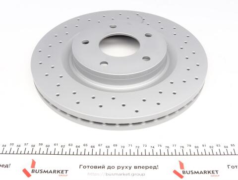 Диск гальмівний (передній) Nissan Juke 1.6 10- (296x26) (з покриттям) (з отвором) (вентильований)