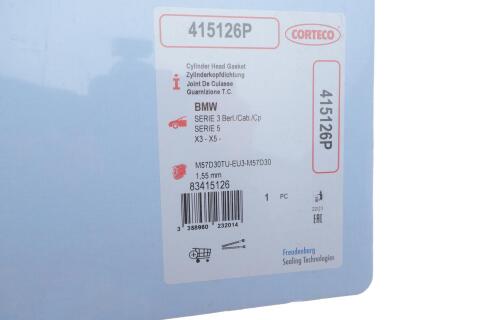 Прокладка ГБЦ BMW 3 (E46)/5 (E60/E61)/7 (E65/E66/E67) 2.5D/3.0D 57 02- (Ø84,50mm) (1.55mm)