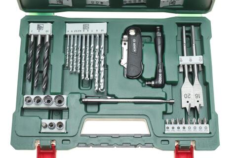 Набор сверл и бит Bosch V-Line (к-кт 68шт.) (+шуруповерт угловой) Набор сверл и бит Bosch V-Line (к-кт 68шт.) (+шуруповерт угловой)