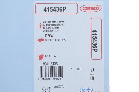 Прокладка ГБЦ BMW 1 (E81/E87)/3 (E90) 07-11 N43 B16 Прокладка ГБЦ BMW 1 (E81/E87)/3 (E90) 07-11 N43 B16