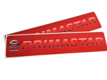 Наклейки на поріжки NISSAN PRIMASTAR 2 шт (ЧЕРВОНІ) Nissan Primasnar 01->14