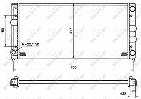 Радиатор охлаждения VW Passat 1.8-2.0/1.6TD/1.9D 88-97