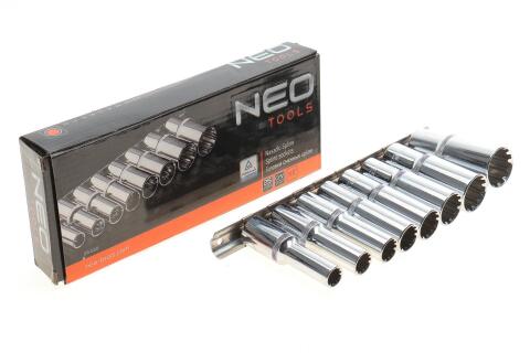 Набір головок 1/2" 10-24 мм 8 од. Long на планці