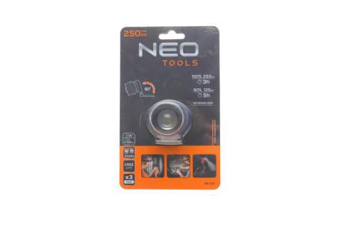 Фонарь налобный (250Lm/3W/CREE XPE/3xAAA)